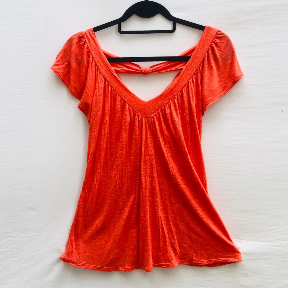 Flouncy Orange knit top